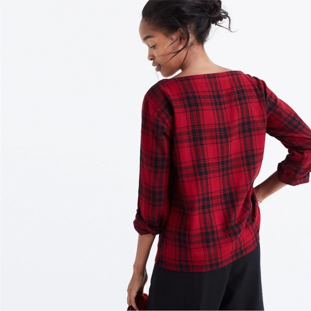 Madewell Herald Tee in Curtis Plaid Size XS in Flannel